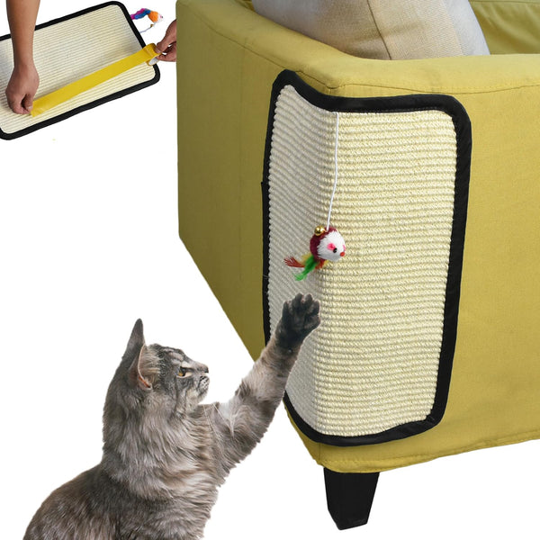 2 Pcs Cat Scratch Furniture Protector Sisal Mat, Non-Marking Nails or Adhesive Couch Protector from Cat Claws