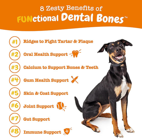 Zesty Paws Dental Bones for Large Dogs, 24 ct - Fights Tartar & Plaque, Supports Gum, Teeth, Bone Health