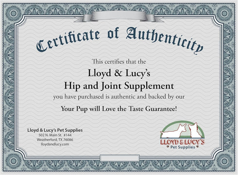 Lloyd & Lucy's Hip and Joint Supplement for Dogs, Chewable Multivitamin with Glucosamine, 180 Ct Tablets