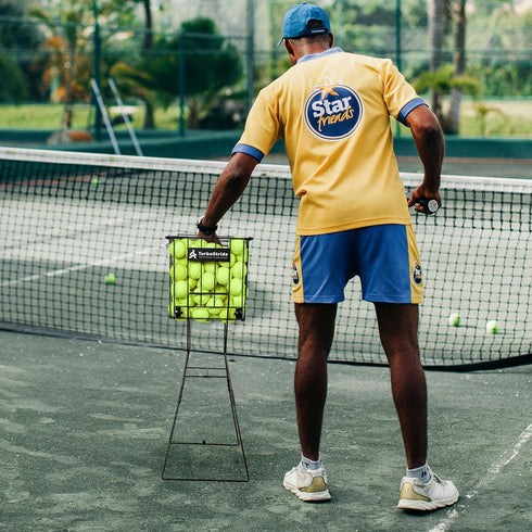 TurboStride Tennis Ball Hopper, Portable Pickleball Ball Basket for Pickup, Storage & Training (Large)