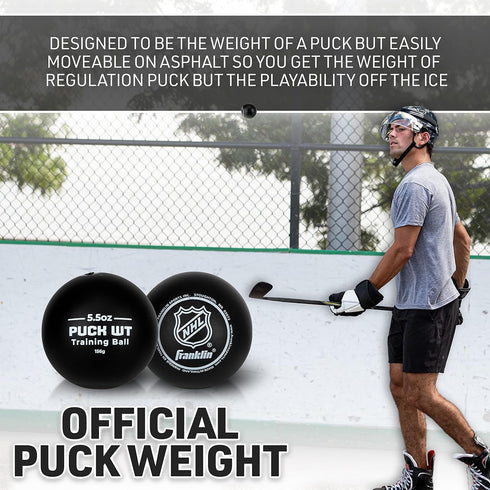 (4) Franklin Sports NHL Hockey Stick Handling Balls - Hockey Training Aids for Stick Handling + Hands Practice - On +