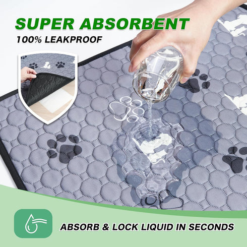 4 Pack 18"x24" WanpeeGoo Washable Pee Pads for Dogs, Absorbent Reusable Training Dog Pads Pet Puppy Pads, Non-Slip
