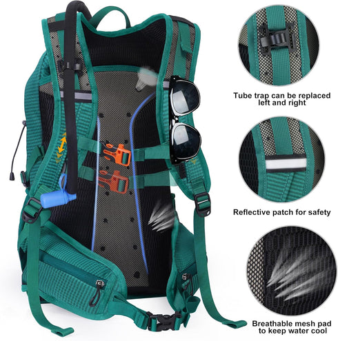 Hydration Backpack with 3L Water Bladder, Insulation Daypack Rucksack for Hiking with Rain Cover