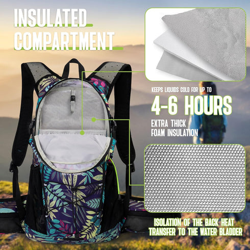 N NEVO RHINO Hydration Backpack, Insulated Hiking Pack with 3L Water Bladder for Hydration