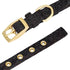 Blueberry Pet Designer Mixed Metallic Thread Adjustable Dog Collar, Holographic Shining Black, Neck 9-12.5", for Small