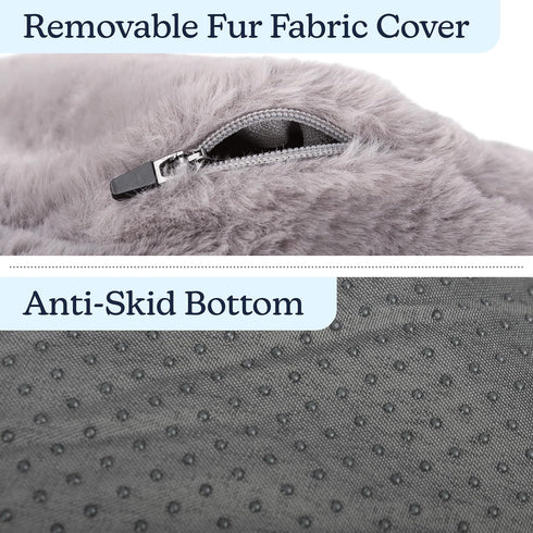 PETMAKER Donut Dog Bed - Medium Pet Bed with Removable Washable Cover and Anti-Slip Bottom (Gray)