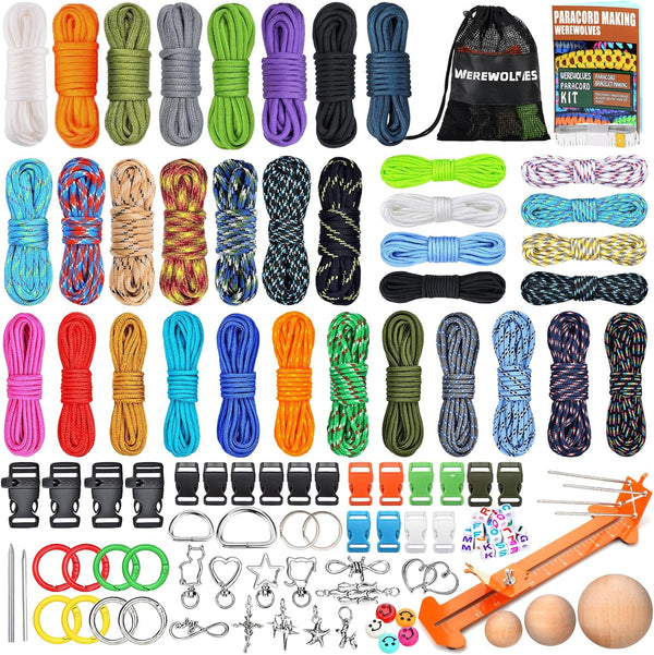 WEREWOLVES Paracord Bracelet Jig Kit - 4MM, 3MM, 2MM Parachute Combo Kit,
