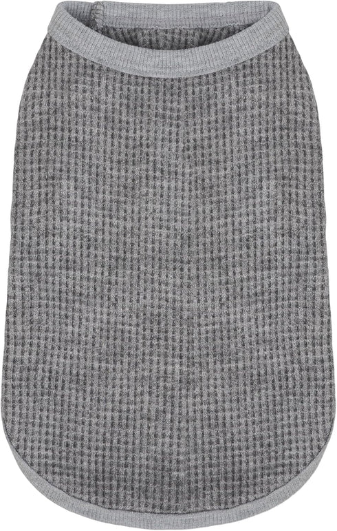 Cozy Dog Shirts for Small Puppies, Stretchable Gray Attire, Easy-On Design, Ideal for Chihuahuas and Yorkies, Medium