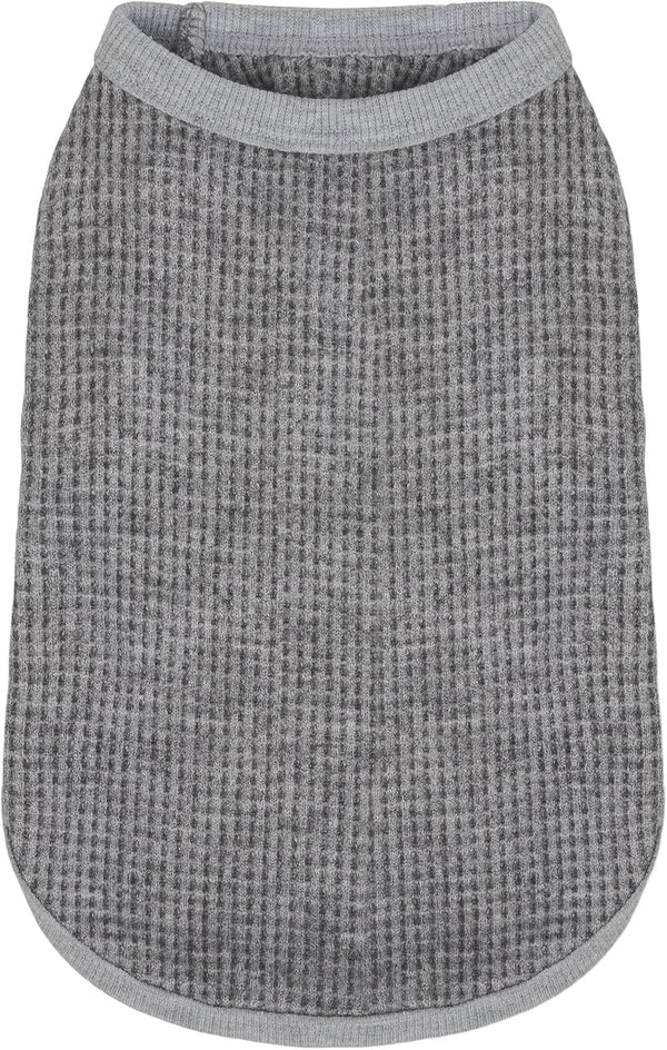 Cozy Dog Shirts for Small Puppies, Stretchable Gray Attire, Easy-On Design, Ideal for Chihuahuas and Yorkies, Medium