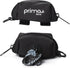 Dog Poop Bag Holder with Leash Attachment, Black - Includes 1 Roll of Poop Bags, Lightweight Fabric Dispenser