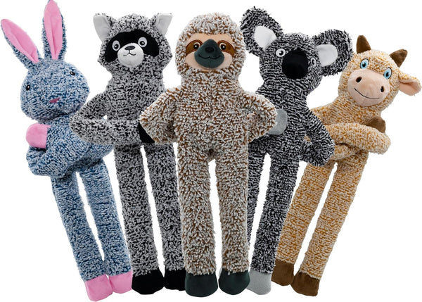 BUYPOW No Stuffing Dog Toys for Large Dogs, 5 Pack Squeaky Crinkle Interactive