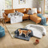 Codi Dog Bed for Couch, Dark Grey, Calming Anti-Anxiety Bed for X-Large Dogs, Fluffy Plush with Removable Washable
