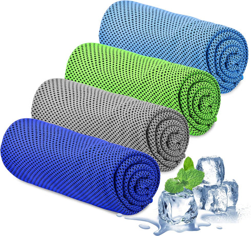 Vhger Cooling Towel, 4 Pack Ice Towel (40"x 12"), Microfiber Towel, Soft Breathable