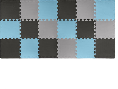 3/8" 12"x12" We Sell Mats Thick Multipurpose EVA Foam Exercise Floor Mat, Interlocking Kid-Friendly Tiles, Anti-Fatigue