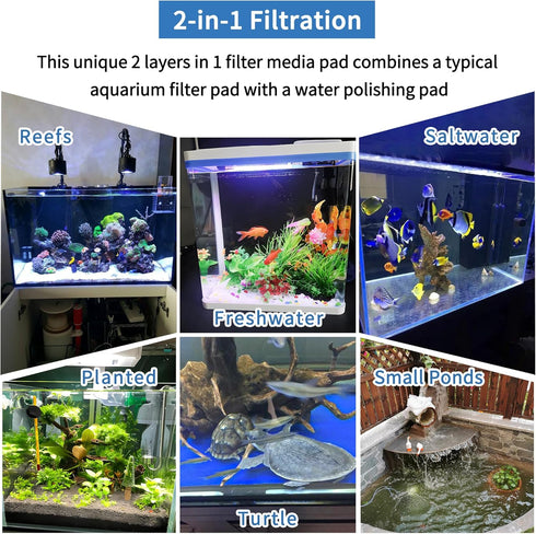 Aquarium Filter Sponge - Fish Tank Pond Filter Media for Freshwater and Saltwater Aquariums, Reusable Material (0.78"