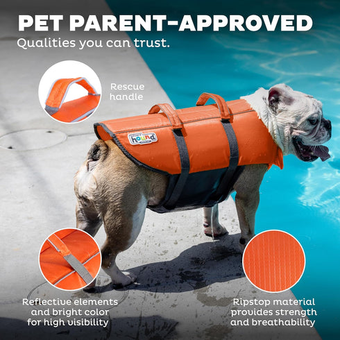 Outward Hound Granby Splash Orange Dog Life Jacket - Small