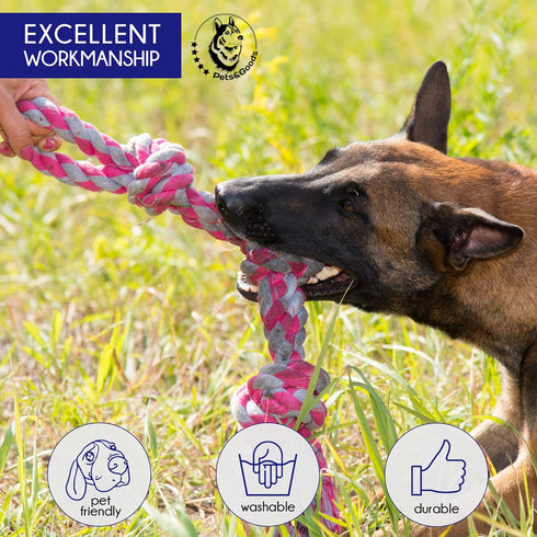Durable Dog Toys - Rope Chew Toys for Large Breed, Tug of War Dog Toy, Washable Cotton Rope for Small Breed Puppies