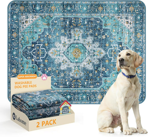 Lahome Reusable Washable Puppy Pads - 2 Pack Super Absorbent & Waterproof