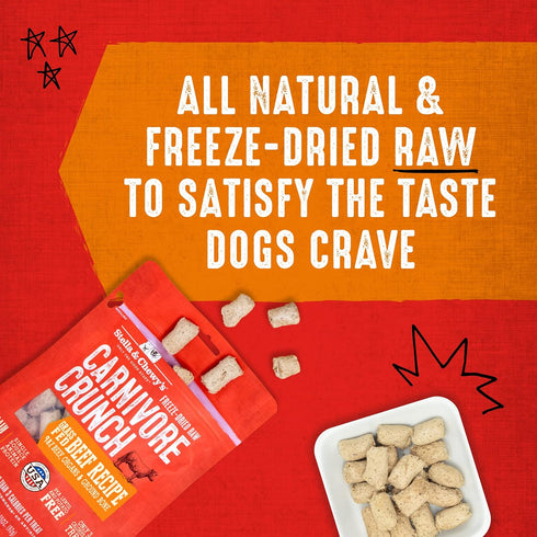 3.25 oz Stella & Chewy's Freeze-Dried Raw Dog Treats - Carnivore Crunch for Training - Natural Limited Ingredient