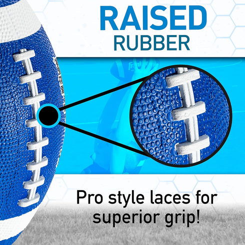 Franklin Sports Kids Junior Football - Grip-Rite 100 Youth Junior Size Rubber Footballs, Durable Outdoor Footballs