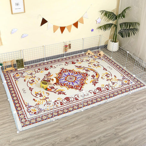 91"x 63"Reusable Glittme Rabbit Cage Liners and Washable Bunny Mats Super Absorbent Dog Whelping Pads with Non-Slip