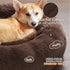 Bedsure Calming Dog Bed for Medium Dogs, Donut Washable Pet Bed, Anti-Slip Round Fluffy Faux Fur, Coffee