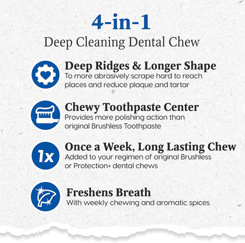 18 oz Ark Naturals Extreme Clean Brushless Toothpaste for Large Breeds, Bag, Long-Lasting Dog Dental Chew