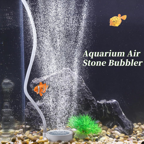 Fish Tank Air Stone | 2.36" Diameter Air Disk Stone for Oxygen Diffuser, 4 Pcs Aquarium Kit