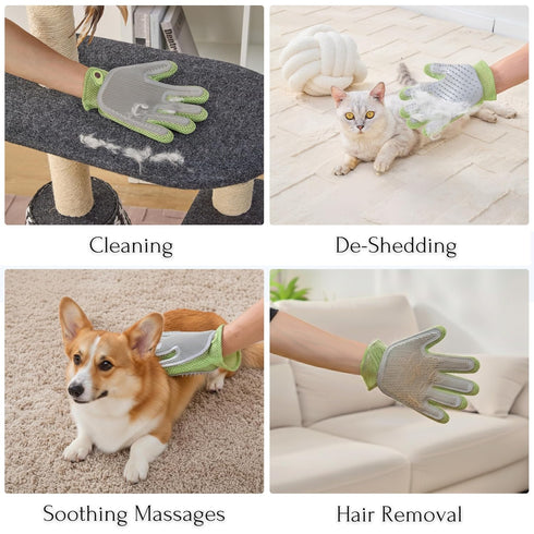 Massager,2 1 3 1 Petpals Pet Hair removal Tool, Portable Flexible Cat in Pet Grooming Glove, Cat/Dog Hair Removal Brush
