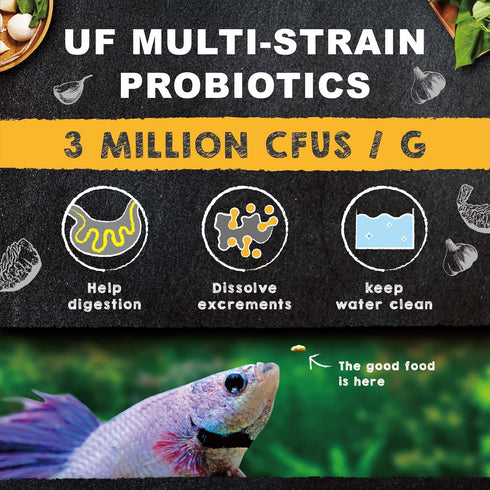 Ultra Fresh Betta Fish Food, Pro Shrimp Patties with 50% Sword Prawns, All Natural Protein for Healthy Development