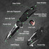 Mossy Oak Folding Pocket Knife with Aluminum Alloy & G10 Handle, 4.75" Tactical Knife with Tungsten Steel Glass
