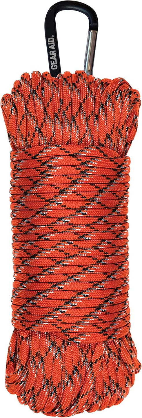 Gear AID 550 Paracord with Carabiner - 7 Strand Utility Cord for Camping and Survival