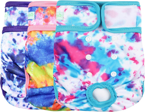 wegreeco Washable Reusable Premium Dog Diapers,Pack of 3,Small Dog Puppy & Doggy