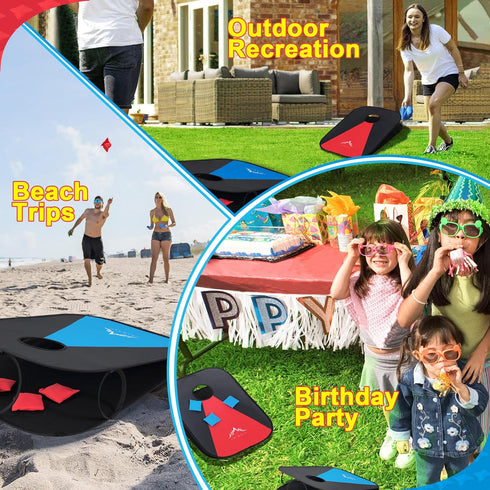 Himal Collapsible Portable Corn Hole Boards with 8 Bean Bags (3 x 2-feet)