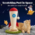 Cat Scratching Post, Rocket Cute Sisal Cat Scratcher with Durable Solid Wood Turntable Toy, Cat Scratch Post Red Cat