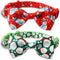 Christmas Dog Collar with Bow Tie, 2 Pack Holiday Santa and Snowman Collars for Small Medium Large Dogs