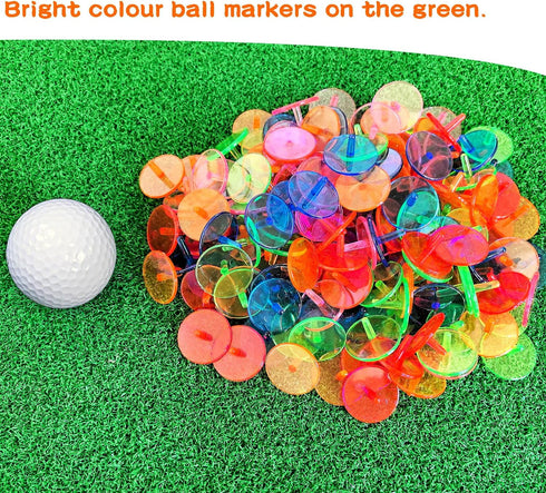 Golf Ball Marker, 50-100 pcs Plastic Position Ball Marker, Quarter Size Mix Colour