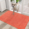 OLANLY Dog Door Mat for Muddy Paws, Absorbent Non-Slip Washable Mat, Quick Dry Chenille, 36x24, Coral