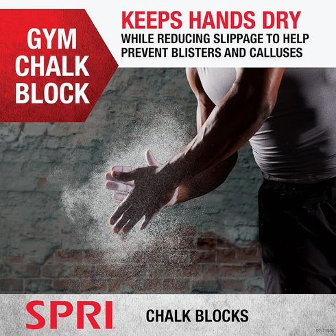 SPRI Chalk Block 2oz. (Single) for Gymnastics, Rock Climbing, Bouldering, Weight-Lifting