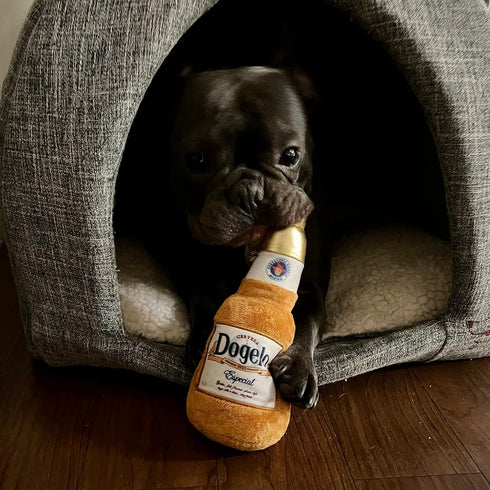 Dogelo Funny Alcohol Plush Toy - Stuffed Beer Dog Toy for Large and Small Dogs - Cool Puppy Accessories