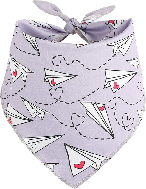 BoomBone Dog Valentines Day Bandana 2 Pack, Triangle Bibs Pet Scarf for Small Dogs, Puppy Cat