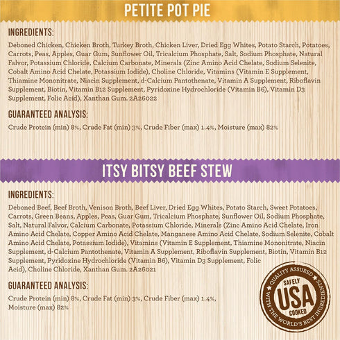Merrick Lil’ Plates Grain Free Dinner Duos, Soft Natural Wet Small Dog Food Variety Pack, Beef and Chicken, 2.6 lb. Tub