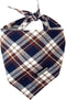 Adjustable Plaid Dog Bandanas, 1PC Soft Washable Cotton Triangle Bib for Small Medium Large Dogs and Cats