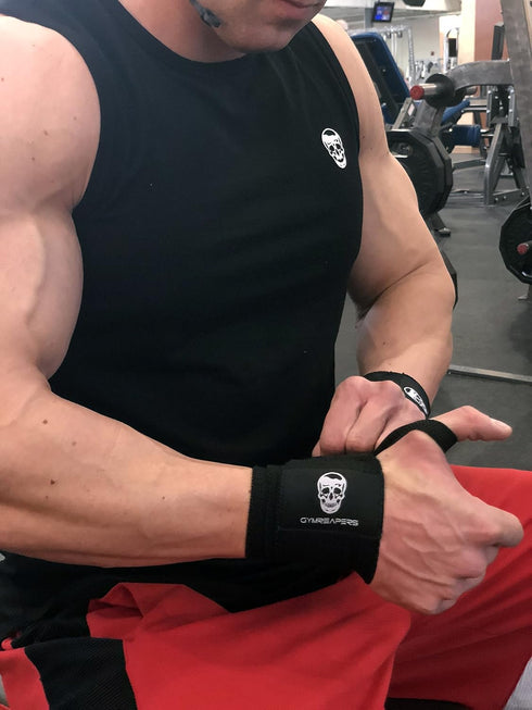 Gymreapers 18" Weightlifting Wrist Wraps (IPF Approved) with Heavy Duty Thumb Loop, Best Support for Powerlifting