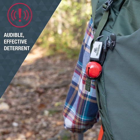 SABRE Frontiersman Bear Bell, Magnetic Silencer, Durable Hook and Loop Strap Attachment for Hiking Safety