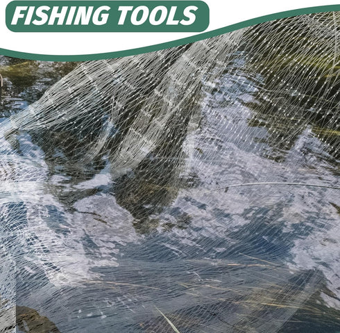 Roleader 1.5m Fishing Cast Net for Crab Lobster and Bait Fish, Monofilament Hand Throw Net with Weighted Sinkers