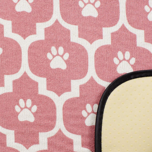 Bone Dry Machine Washable Ultra Absorbent Pet Mat, 12x18, Rose/Off-White Lattice