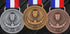 Gold Silver Bronze Medals for 1st 2nd 3rd Place Trophy Awards, Bright or Antique Finish with Attached Ribbon