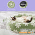 Lesure Round Cat Bed, Donut Small Dog Bed with Jacquard Shaggy Plush & Anti-Slip Bottom - Green 20 Inch
