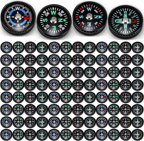Relaxweex 100 Pcs Button Compass Bulk 20mm Mini Survival Compass Pocket Oil Filled